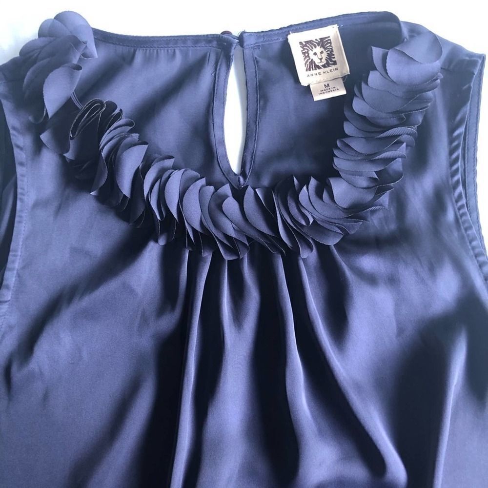 Anne Klein sleeveless blouse with petal neckline